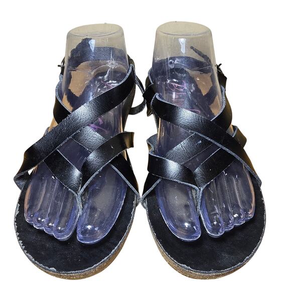 Blowfish Malibu Black Strap Thong Cork and Rubber Sole Sandals Women’s Size 9 - Picture 1 of 8